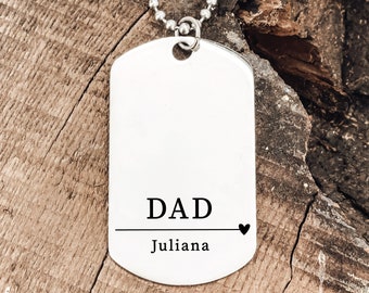 We Love Daddy Gift Personalized Dad Necklace Personalized Men's Necklace Gift Idea Personalized Names Gift for Dad From Kids Dad Birthday