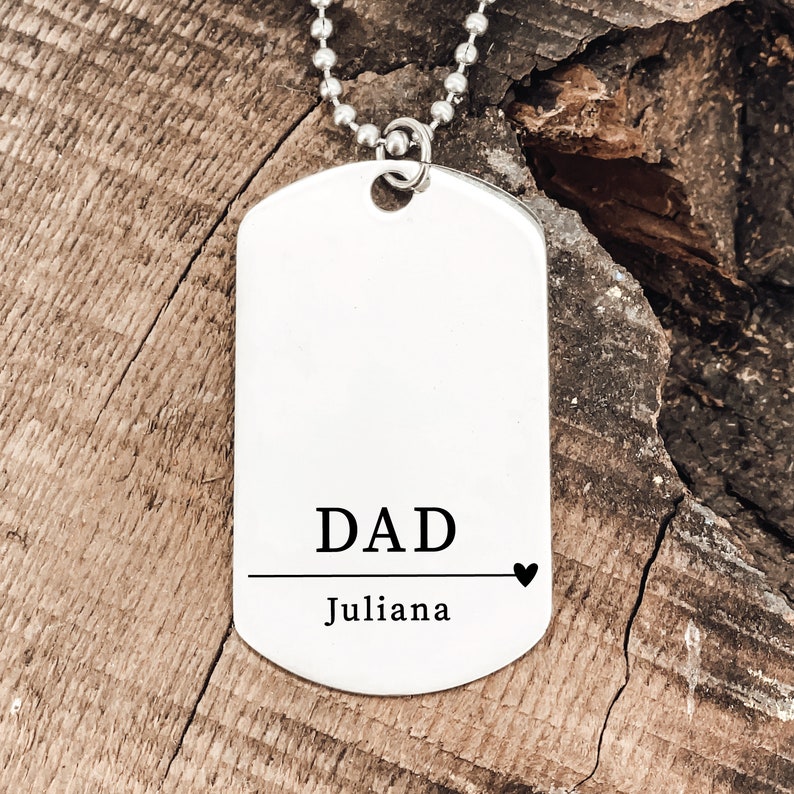 We Love Daddy Gift Personalized Dad Necklace Personalized Men's Necklace Gift Idea Personalized Names Gift for Dad From Kids Dad Birthday image 1