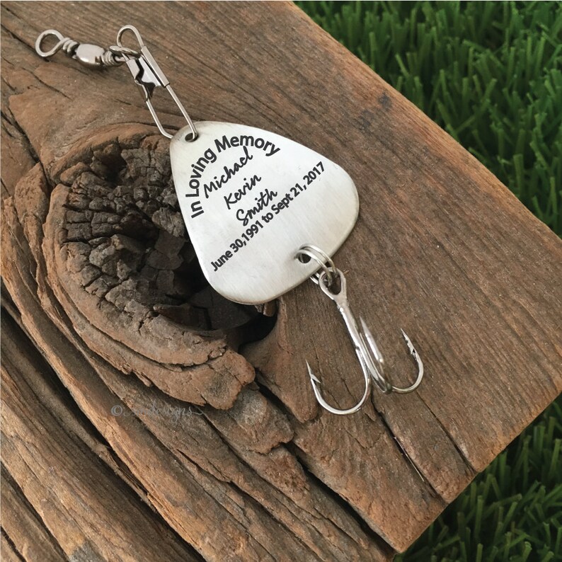 In Loving Memory Fishing Lure Gift Remembrance Fishing Lure Etsy