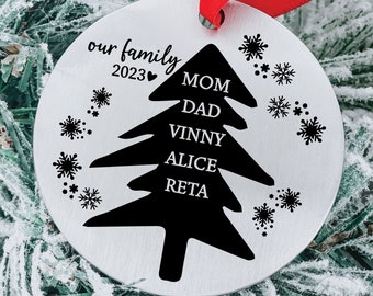 Personalized Family of 3 Ornament | Family of 4 Ornament | Family of 5 Christmas Ornament | Family of 6 Ornament | Family of 7 Ornament
