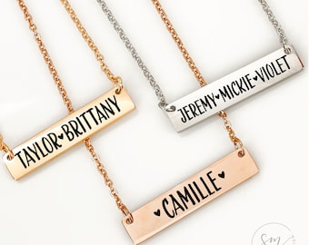 Camille Jane Necklace Personalized Kids Name Necklace Kids Names Necklace Mom Personalized Mom Necklace Kids Names Mothers Day Jewelry Bar