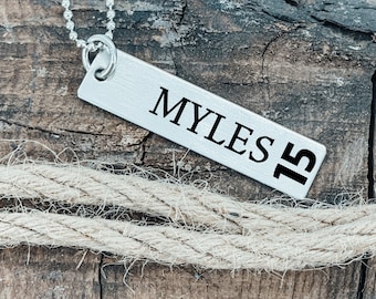 Personalized Boy Necklace Sports Number Gift Boys Neck Soccer Football Gift Basketball Number Sports Name Gift Necklace