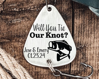 Officiant Gift Pastor Gift Personalized Will You Tie Our Knot Fishing Lure Personalized Gift For Officiant Fishing Lure Gift for Pastor Gift