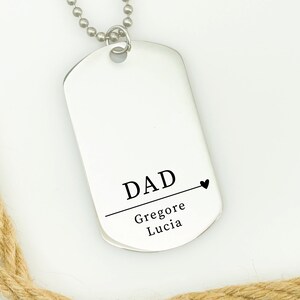 We Love Daddy Gift Personalized Dad Necklace Personalized Men's Necklace Gift Idea Personalized Names Gift for Dad From Kids Dad Birthday image 5