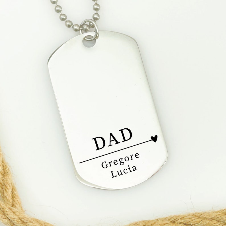We Love Daddy Gift Personalized Dad Necklace Personalized Men's Necklace Gift Idea Personalized Names Gift for Dad From Kids Dad Birthday image 5