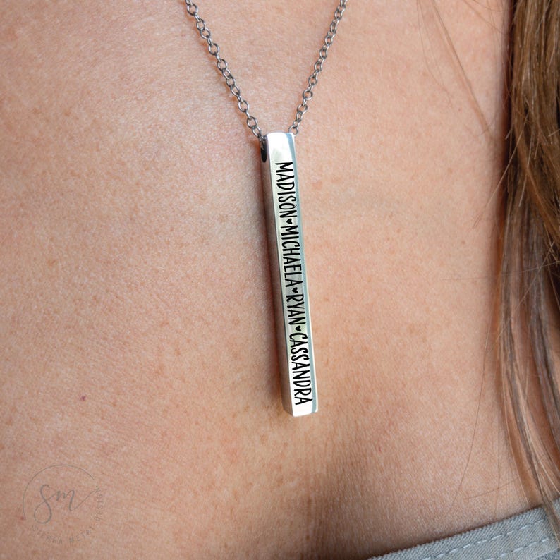 Camille Jane Necklace Personalized Kids Name Necklace Kids Names Necklace Mom Personalized Mom Necklace Kids Names Mothers Day Jewelry Cube image 2