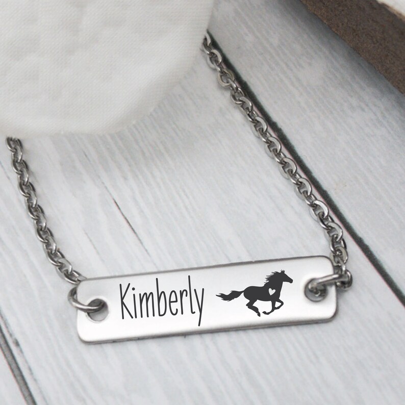 Personalized Horse Girl Necklace Gift Daughter Birthday Gift Etsy