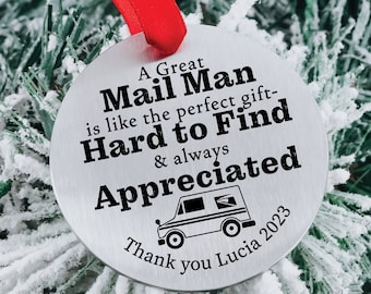 Mailman Ornament Christmas Personalized Gift For Mail Carrier Postman Mail Person Gift Christmas Thank You Appreciation Gift