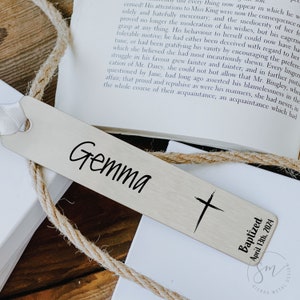 Personalized Baptism Bookmark Gift Idea For Friend Sister Bookmark Baptized Date Christian Present Gift Idea Birthday Gift Idea for Her Name