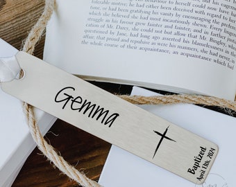 Personalized Baptism Bookmark Gift Idea For Friend Sister Bookmark Baptized Date Christian Present Gift Idea Birthday Gift Idea for Her Name