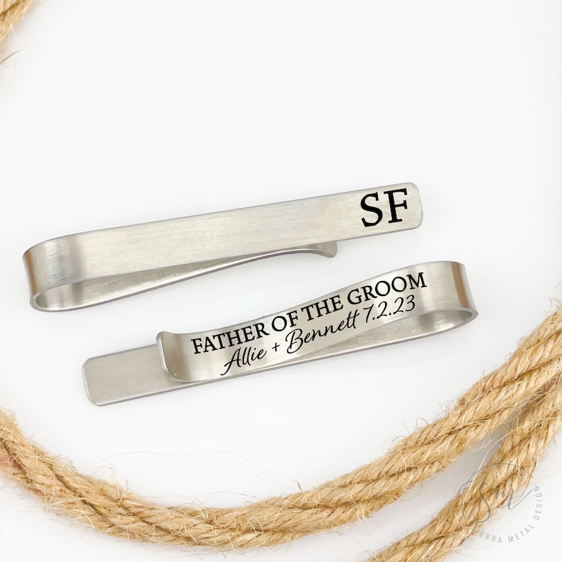 Personalized Father Of The Groom Gift Father of the Groom Tie Clip Father Of The Groom Wedding Tie Clip Gift For Father In Law Parent Gift image 8