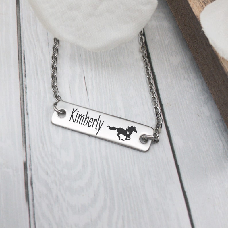 Personalized Horse Girl Necklace Gift Daughter Birthday Gift Etsy