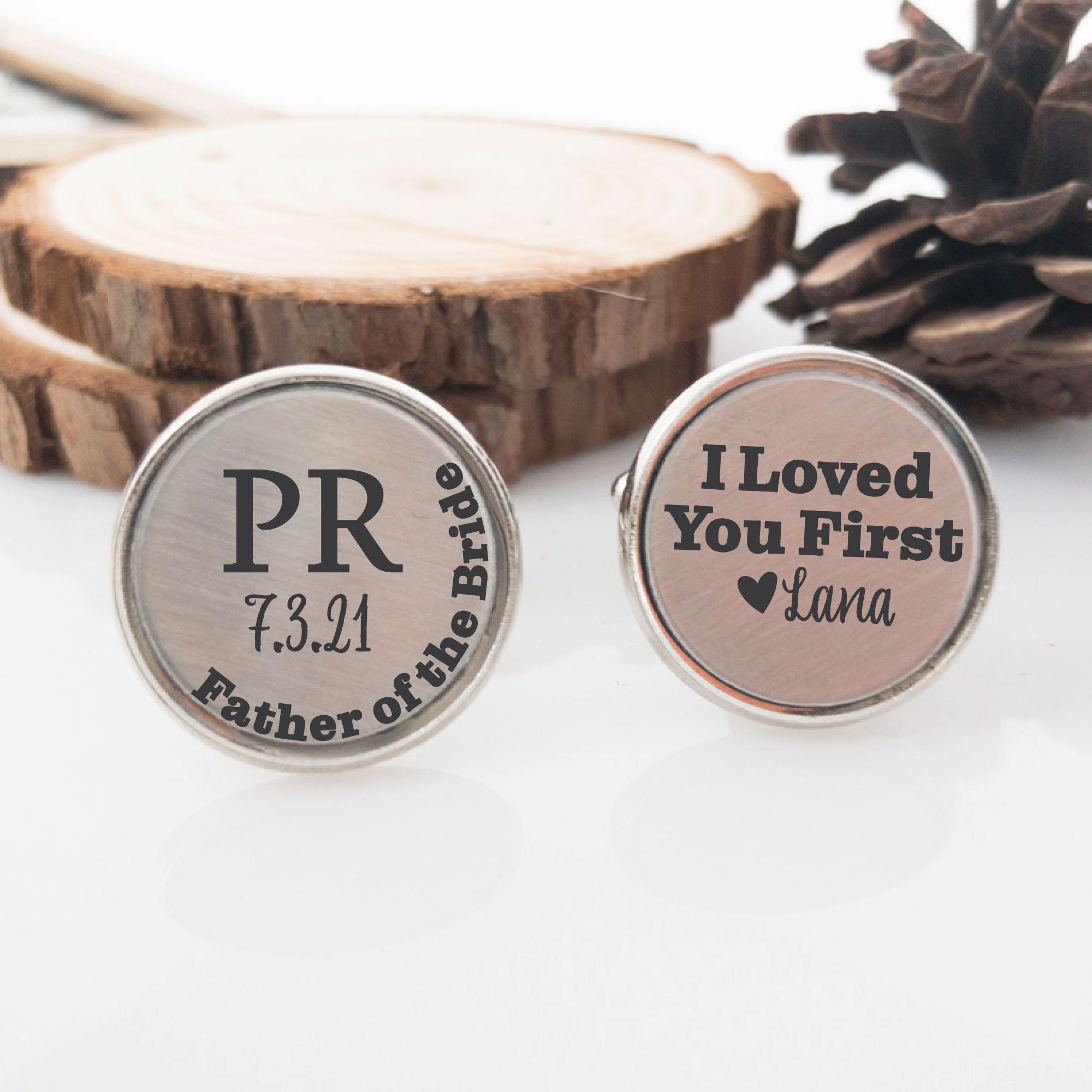 Father of the Bride Cufflink Personalized Father of the Bride Etsy