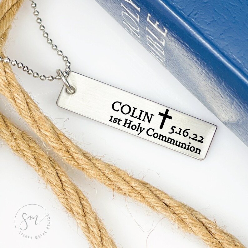 Personalized Boys First Communion Necklace for Boy First Etsy