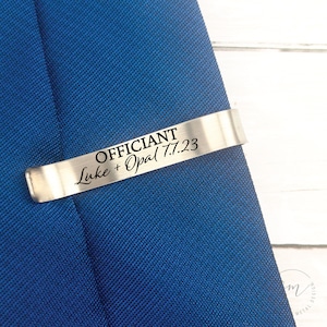 Personalized Officiant Gift Officiant Tie Clip Officiant Tie Bar Gift For Wedding Party Tie Clip For My Officiant Pastor Gift Wedding Party image 5