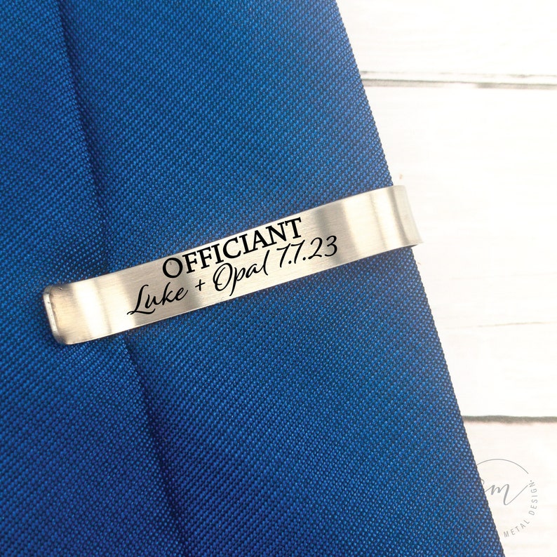 Personalized Officiant Gift Officiant Tie Clip Officiant Tie Bar Gift For Wedding Party Tie Clip For My Officiant Pastor Gift Wedding Party image 5