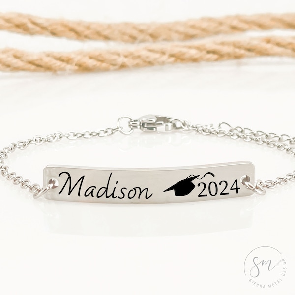 Personalized Graduation Gift Graduation Bracelet Gift For Graduation Personalized Name Jewelry Gift Class Of 2024 Gift Girl Graduation Gift