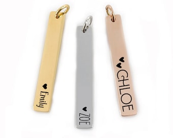 Match Personalized Bar Charm Stainless Steel To Match One Of Our Necklaces NOT A NECKLACE