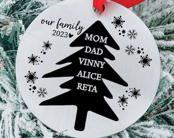 2023 Ornament Family Personalized Names Ornament Christmas 2023 Personalized Ornament for 6, 7, 8, 9, 10 Personalized Family Ornament 2023