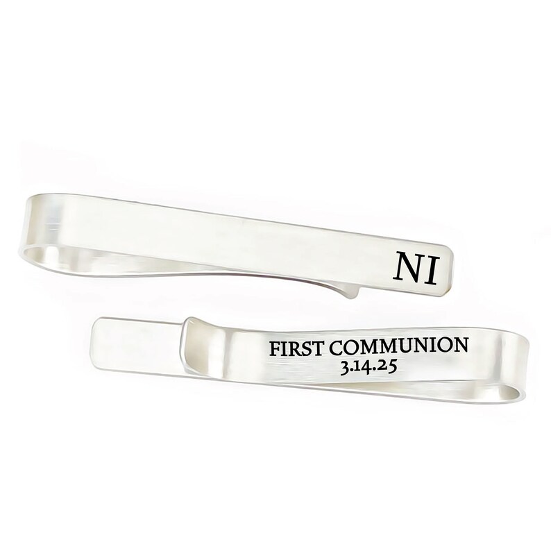 Personalized First Communion Gift Boy's First Communion Tie Clip Gift 1st Communion Tie Bar Boy Tie Clip 1st Communion Gift Little Boy Gift image 7