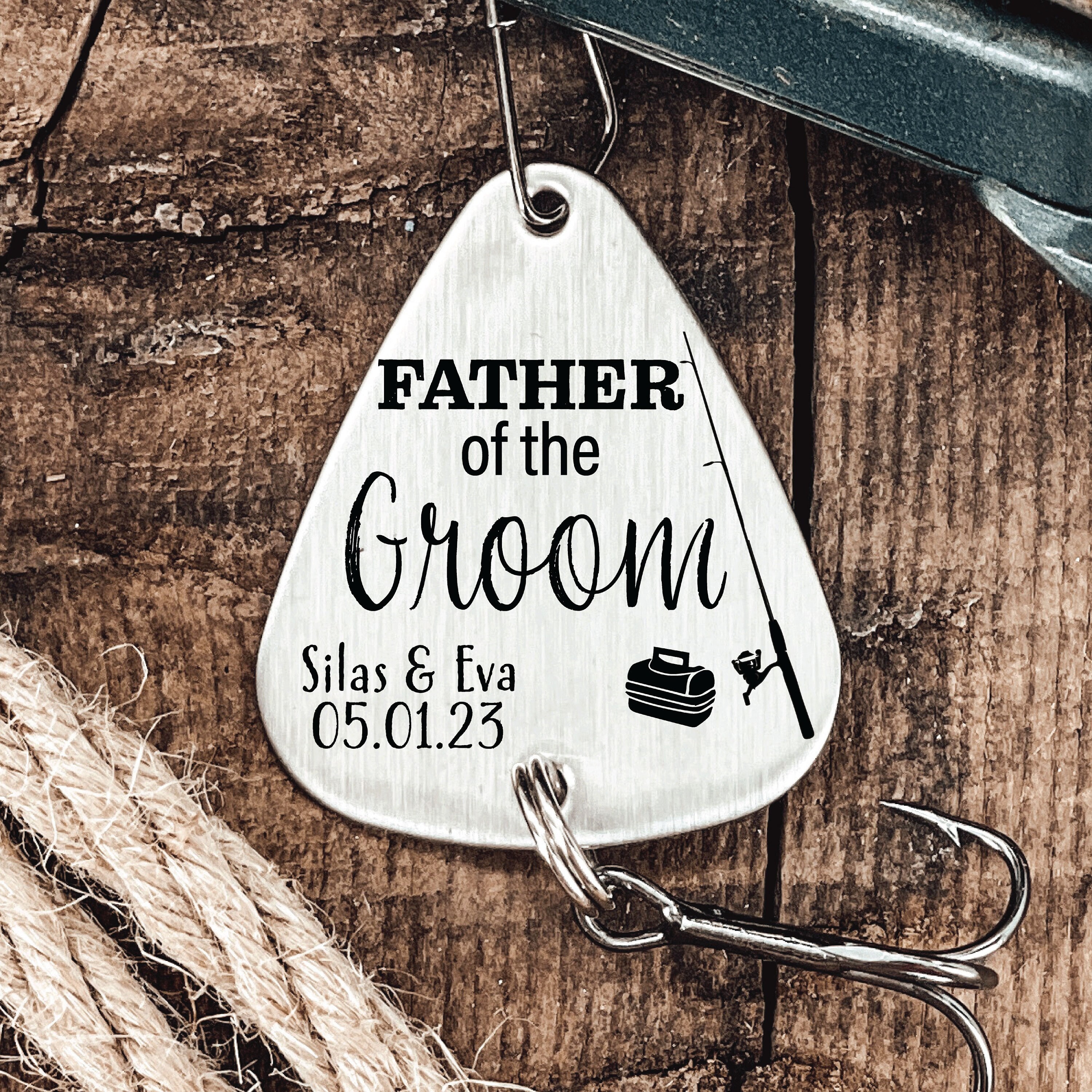 Wedding Gifts for Groomsman Favors for Best Man Personalized Fishing Lure  for Father of the Bride Groom Tropical Destination Engagement Gift 