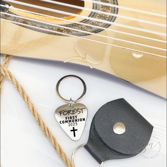 First Communion Pick Keychain Gift for Boy Gift for 1st Holy Communion Gift  Guitar Pick Keychain for Him Gift First Communion Gift Communion -   Canada
