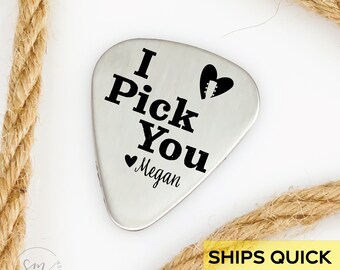 Valentines Day Guitar Pick Gift for Him Guitar Pick Personalized Guitar Pick Mens Guitar Pick For Him I Pick You Guitar Pick Personalized