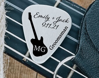 Personalized Groomsman Pick Gift Brides Dad Guitar Pick Stepdad Gift on Wedding Day Dad Gift Father Gift Wedding Day Names Date