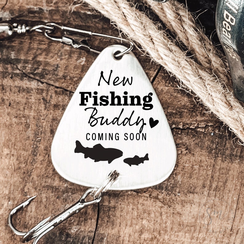 Pregnancy Announcement to Husband New Fishing Buddy Coming Soon Fishing Lure Pregnancy Announcement New Fishing Buddy Announcement to Dad image 1