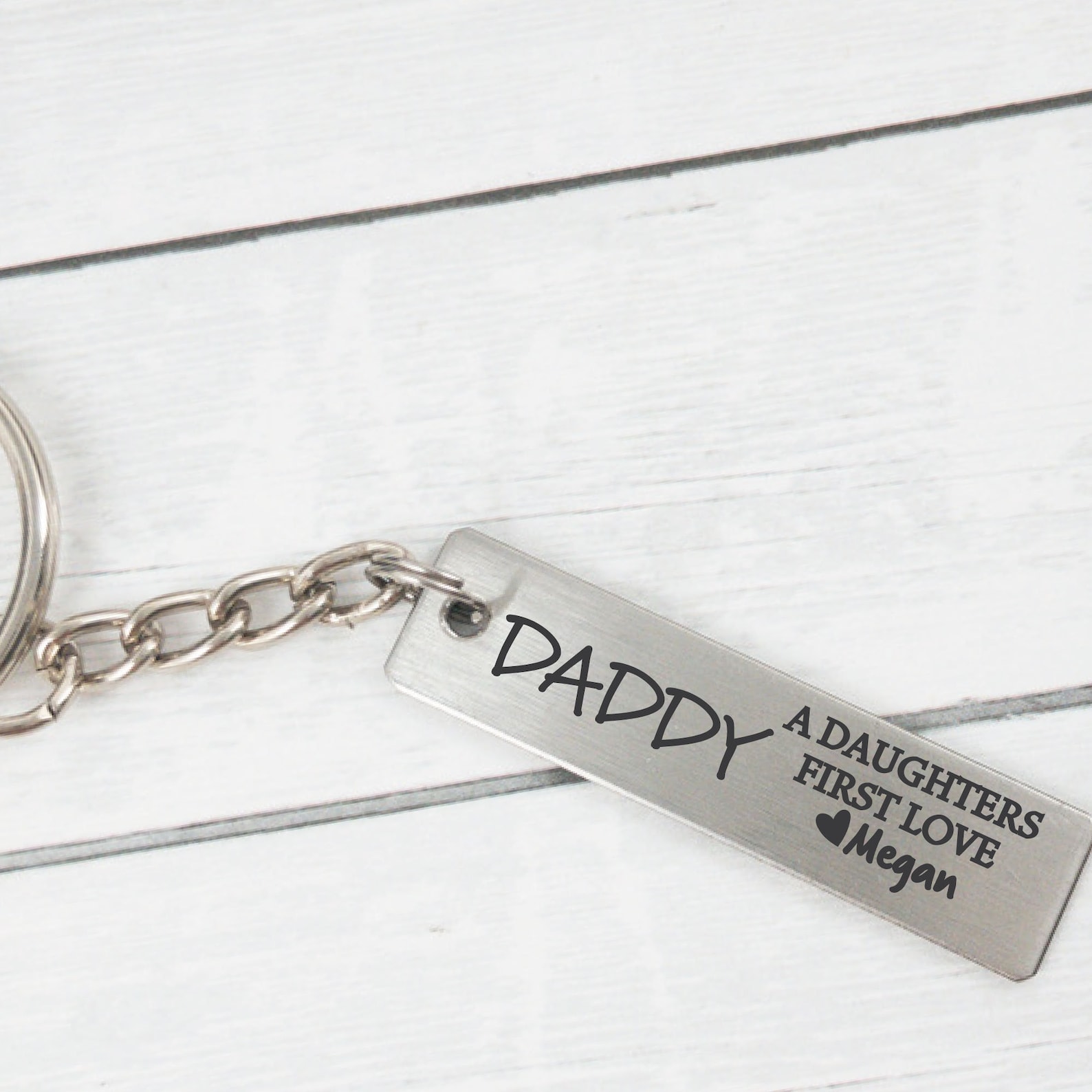 Gift for Dad From Daughter Daddy Keychain A Daughters First Etsy