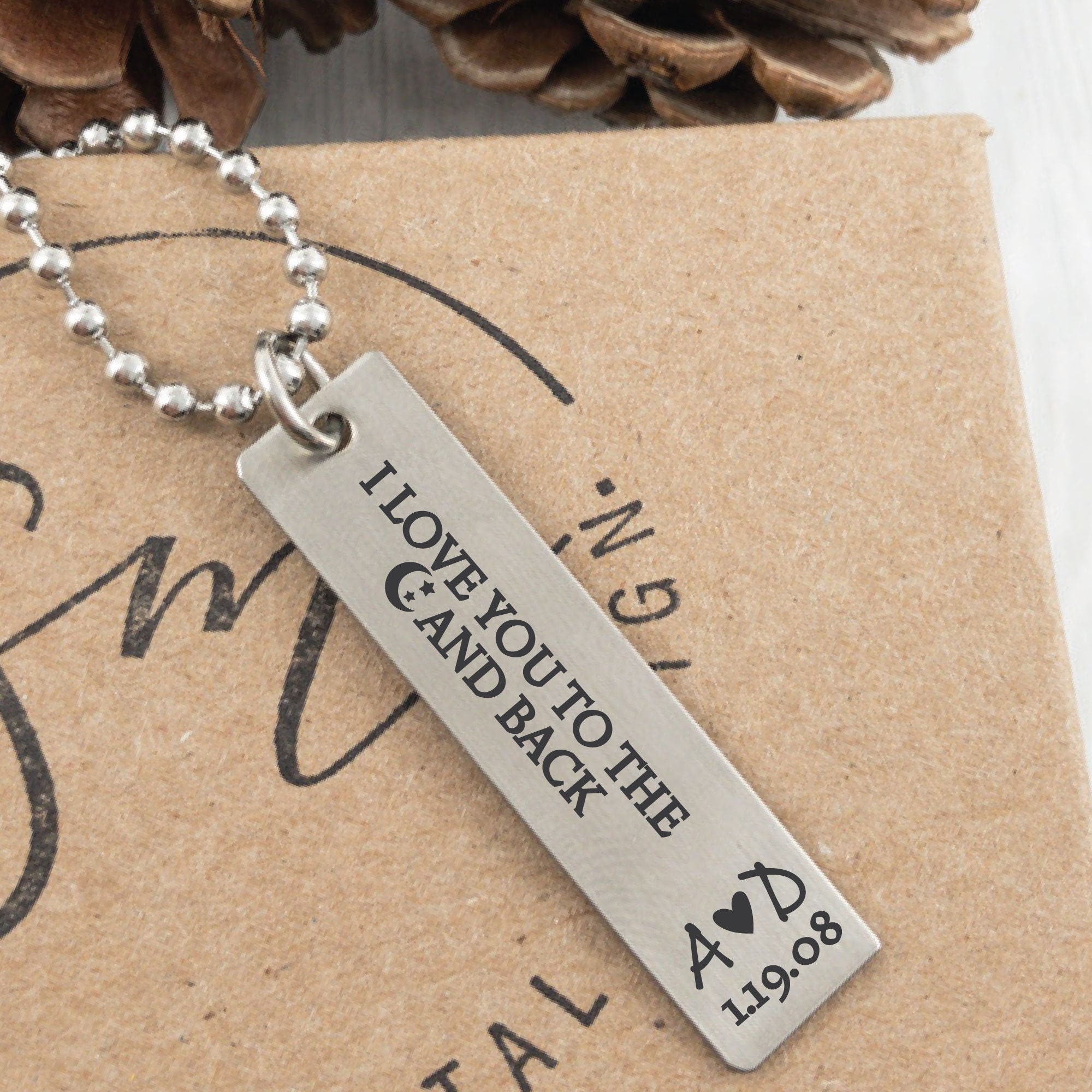 Mens Gift I Love You To The Moon And Back Men S Necklace Etsy