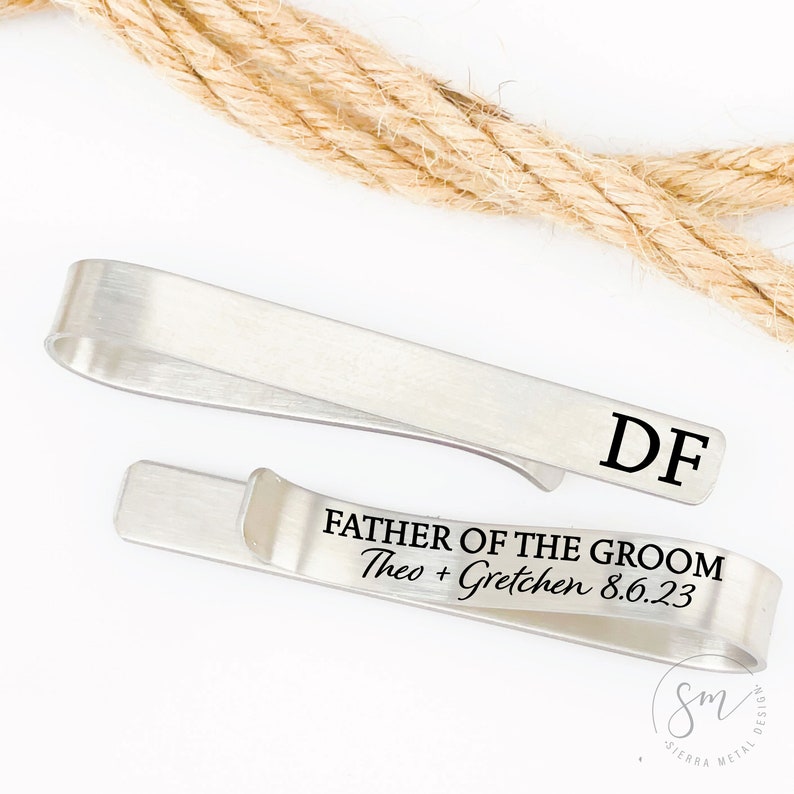 Personalized Father Of The Groom Gift Father of the Groom Tie Clip Father Of The Groom Wedding Tie Clip Gift For Father In Law Parent Gift image 3