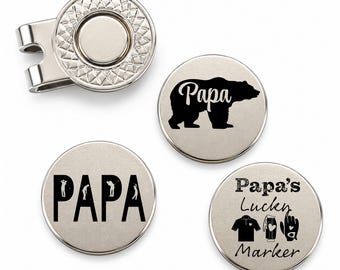 Papa Golf Ball Markers - Birthday Gift for Papa - Papa Bear - Papa's Lucky Marker - Father's Day Gift Papa