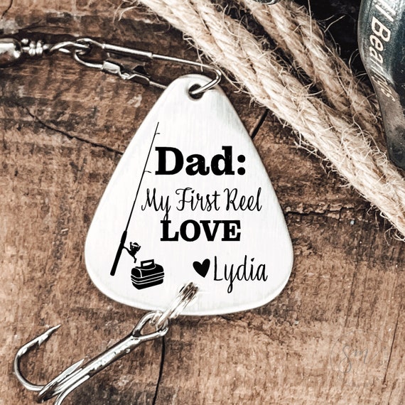 Personalized Dad Gift Dad Fishing Lure Dad My First Reel Love Fishing Lure  Personalized Lure for Dad Daughters First Love Lure 