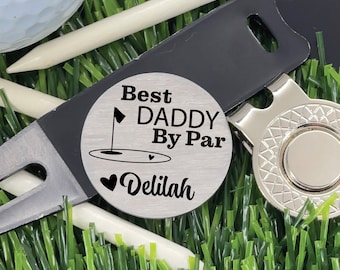 By Par Dad Golf Ball Marker Gift For Daddy Golf Ball Marker Personalized Father's Day Gift for Dad Personalized Names from Kids Dad Gift