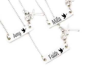 First Holy Communion Necklace First Communion Necklace Girl Personalized Necklace Communion Gift First Holy Communion Gift for Girl