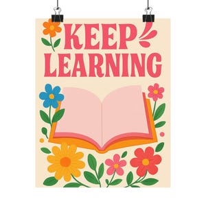 Póster de aprendizaje inspirador, arte para seguir aprendiendo, decoración para el aula, arte mural educativo, regalo para estudiantes, impresiones coloridas