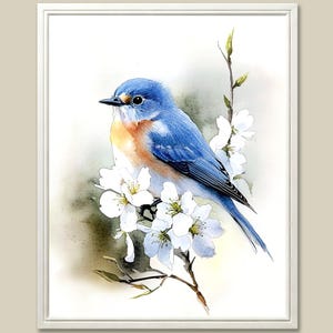 Bluebird Oil Painting - Etsy