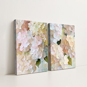 Hydrangea Art Prints Set: Beige Floral Botanical Wall Art - Etsy
