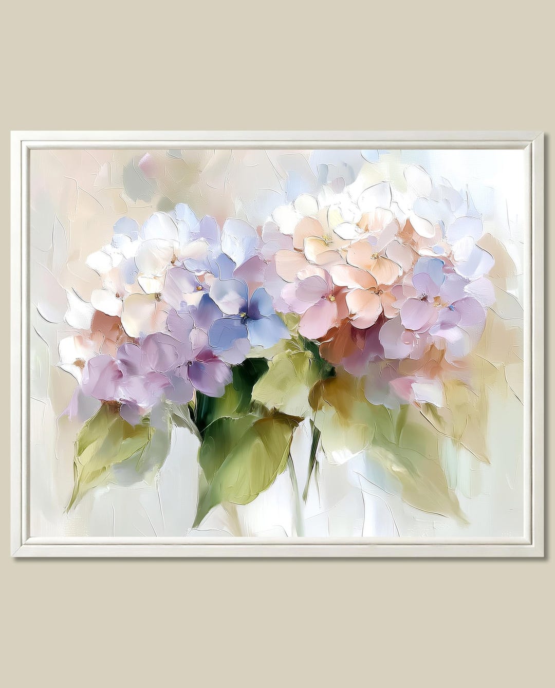 Hydrangea Floral Art Print: Neutral Botanical Garden Wall Decor - Etsy