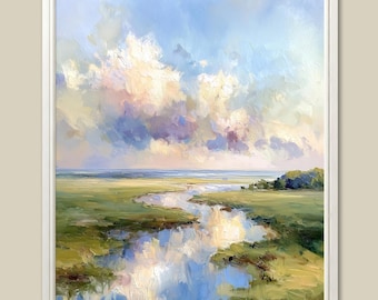Charleston Wetlands Art Print: Lowcountry Landscape, South Carolina Coastal Decor