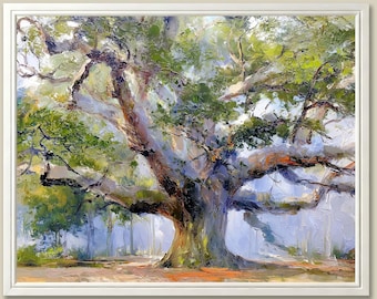 Angel Oak Tree Art Print: Southern Live Oak Landscape