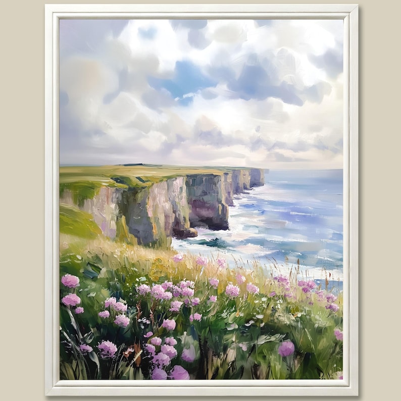 Cliffs of Moher Art Print: Emerald Isle Coastal Oil Painting - Etsy