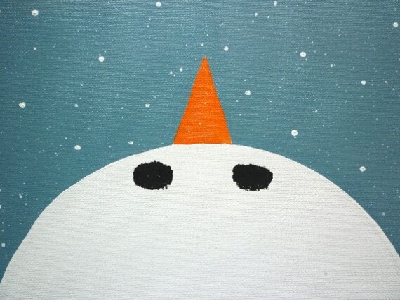 Items similar to Catching Snowflakes- Original Acrylic Painting by