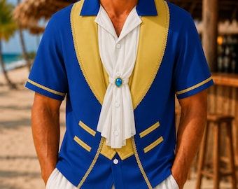 The Beast Prince Costume Hawaii Shirt, Beauty And The Beast Cosplay Shirt, Princess And Monster Couple Shirt, Halloween Gift