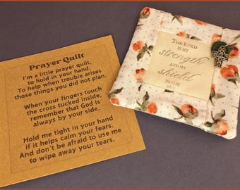 Pocket or Purse Mini Prayer Quilt, A Gift of Friendship, Comfort, and Faith