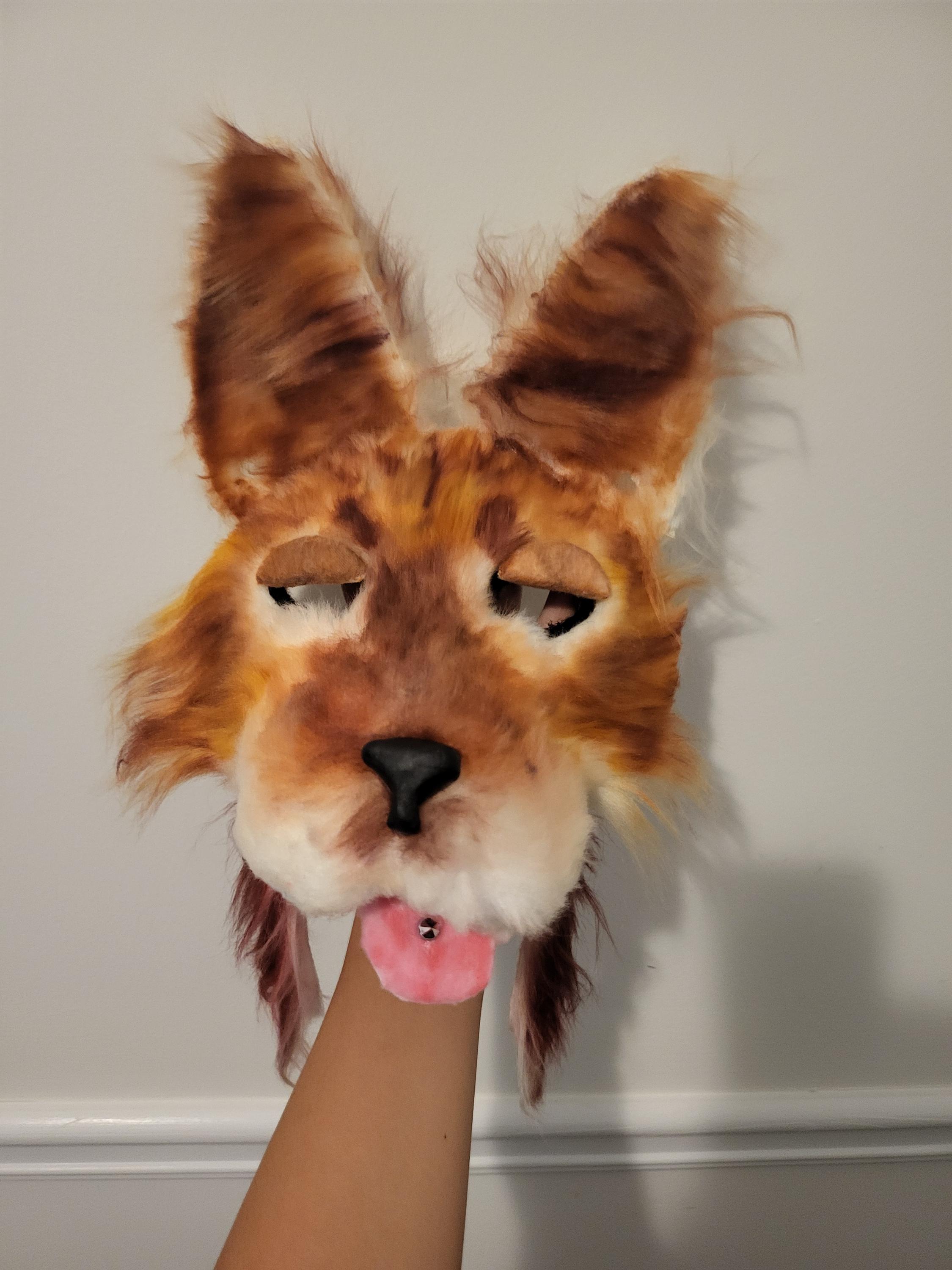 Orange cat/canine mask