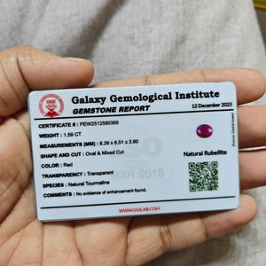 Rubellite naturale, taglio ovale misto, 1,59 CT, Tormalina rossa