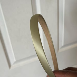 Satin Headband, Thin Headband, Neutral Tone Hair Band Sage