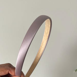 Satin Headband, Thin Headband, Neutral Tone Hair Band Lavendar